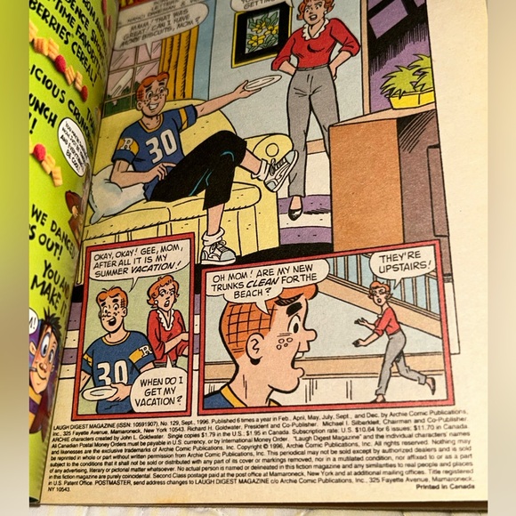 📚BOOK SALE 5 for $20📚 Archie Comic Book Laugh Magazine No. 129 September 1996 - Picture 2 of 9